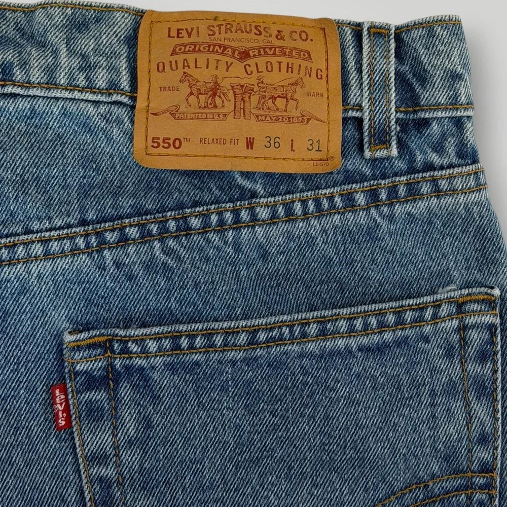 VTG Levis 550 Jeans Mens 36 Blue Relaxed Fit Tapered Denim 1998‎